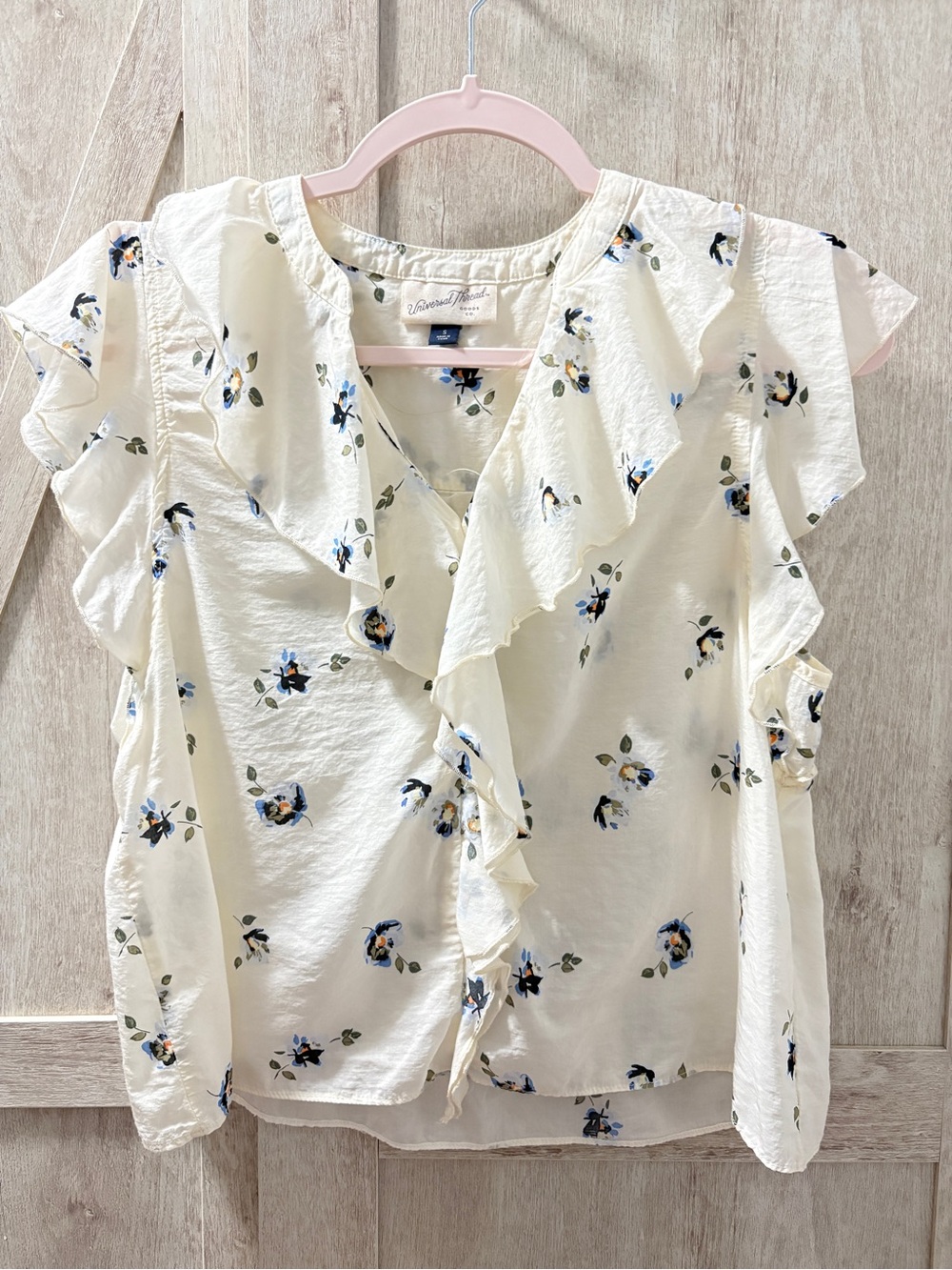 Universal Thread Floral Ruffle Blouse | Small